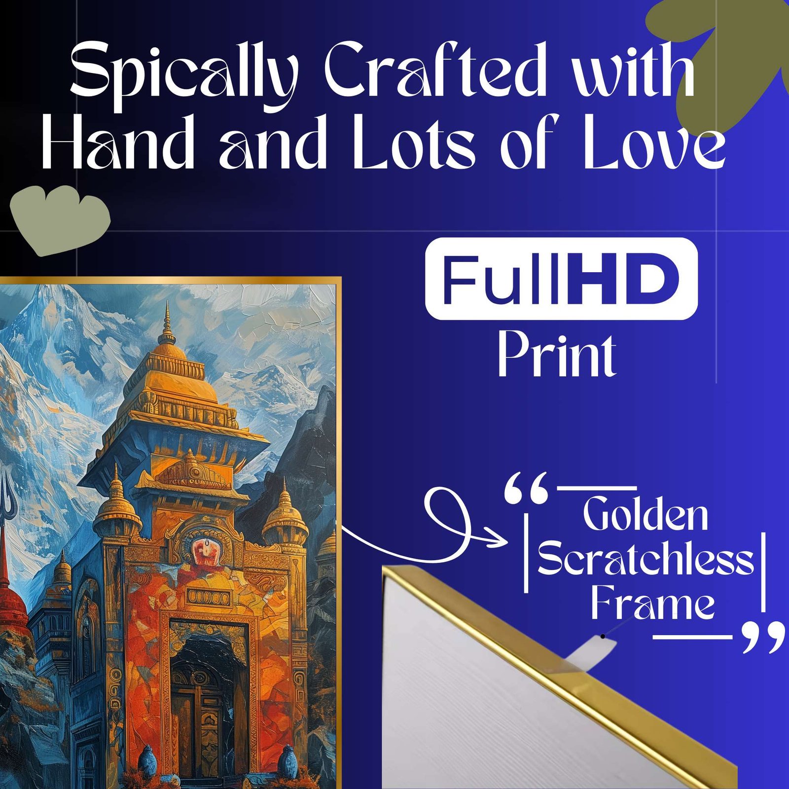 Set of Three Wall Paintings for Wall Dacoration Golden Framed Wall Paintings for Living Room & Bedroom Wall Art for Home Decoration & Office Wall Décor (18x12 inch CH-GD3-8) - Image 4